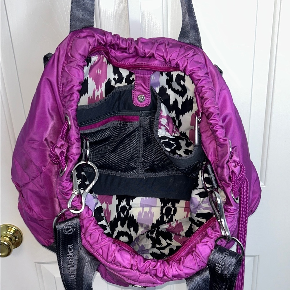 lululemon Effortless Bag Yoga Tote Laptop Neon Purple Nylon - Picture 11 of 17